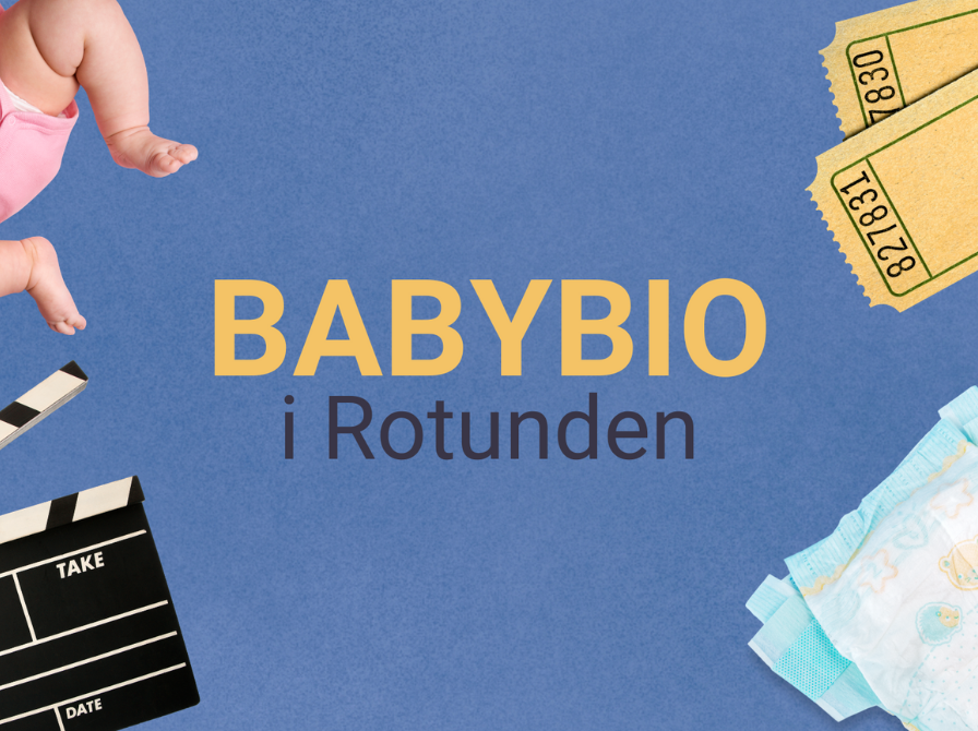Billede med teksten "Babybio i Rotunden"